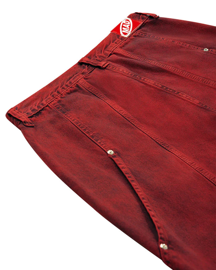 CALÇA JEANS CURVALÍNEA DOUBLE HAND VERMELHA - Four Street