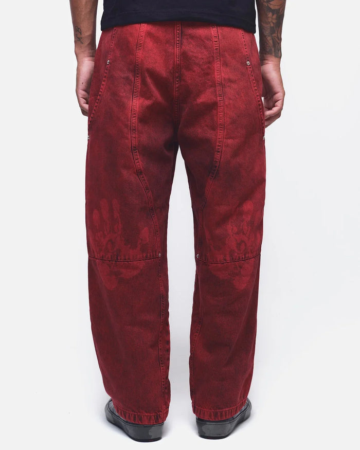 CALÇA JEANS CURVALÍNEA DOUBLE HAND VERMELHA - Four Street