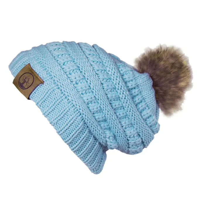 Deadwood Trading Brina- Slouch Beanie with Pom Pom - Winter Skull Cap for Women - Hatcountry