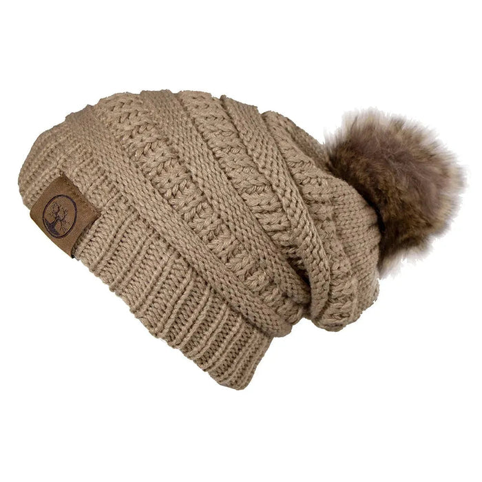 Deadwood Trading Brina- Slouch Beanie with Pom Pom - Winter Skull Cap for Women - Hatcountry