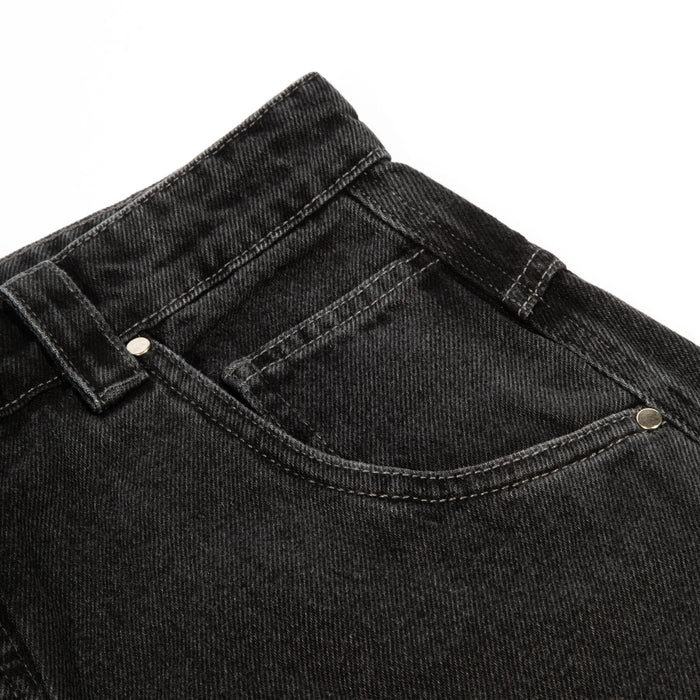 Denim Pants H-Line Washed Black - Four Street