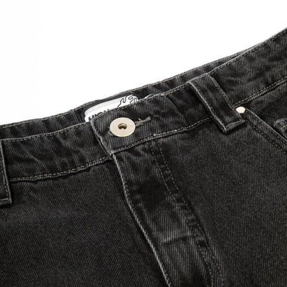 Denim Pants H-Line Washed Black - Four Street