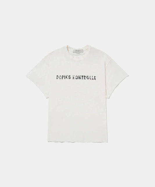 Dopping Kontrolle Raw Edge T-shirt Bone White - Four Street