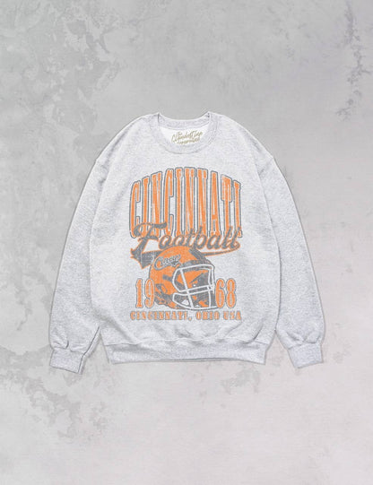 90's Cincinnati Football Oversized Sweatshirt, Grey