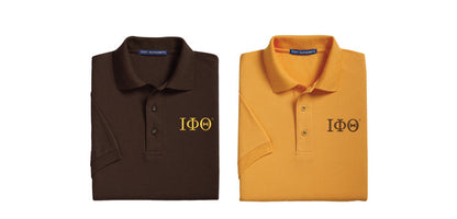 Iota Phi Theta Soft Cotton Pique Polo - Letters