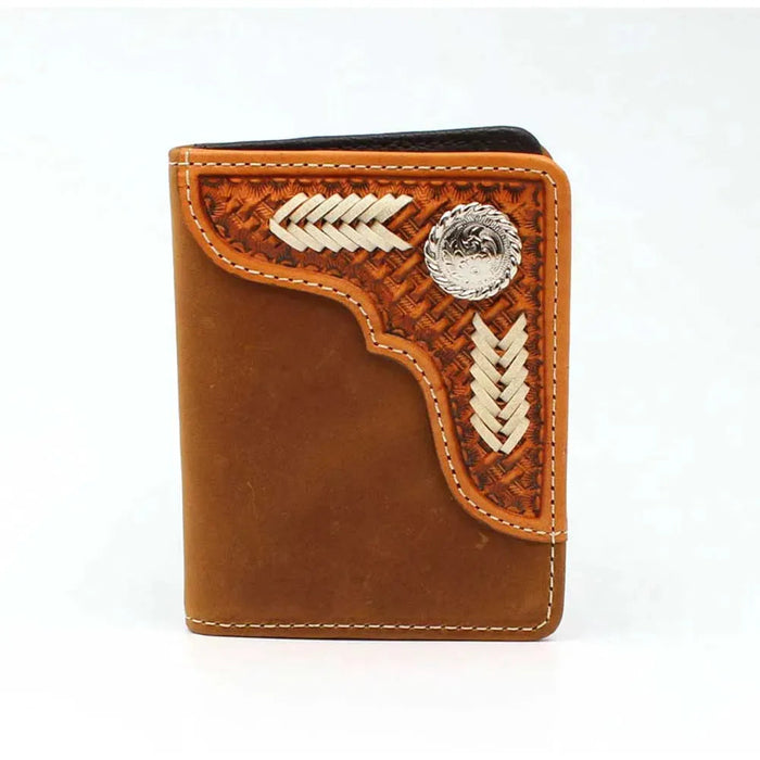 Nocona Bifold Flip Basketweave Rawhide Lace -Mens Wallet - Hatcountry