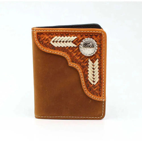 Nocona Bifold Flip Basketweave Rawhide Lace -Mens Wallet - Hatcountry