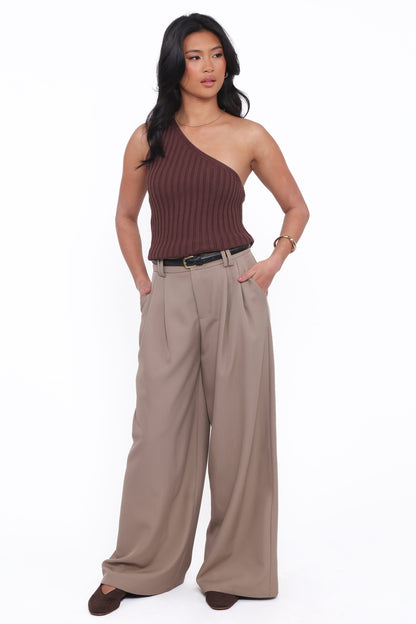 Kathryn Wide Leg Pant - Beige