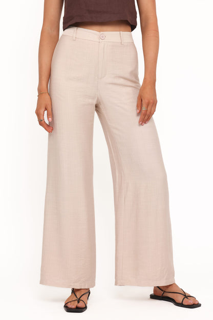 Lauren Wide Leg Pant - Beige