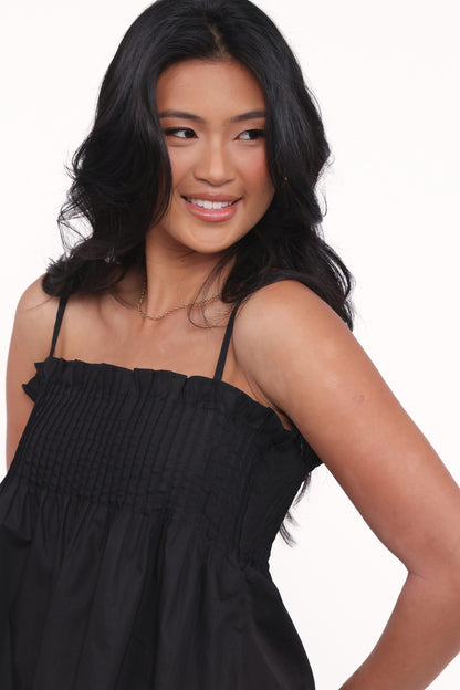 Carson Pleated Top - Black