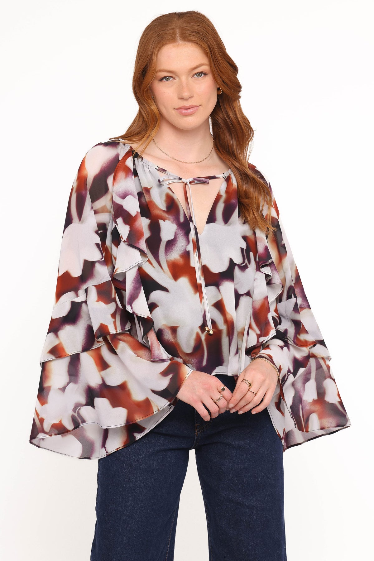 Elinor Top - Blurred Floral