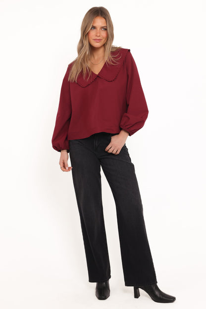 Kenna Long Sleeve Top - Burg