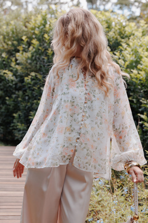 Marni Top -  White Multi Floral