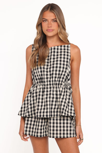 Rory Top - Black Gingham