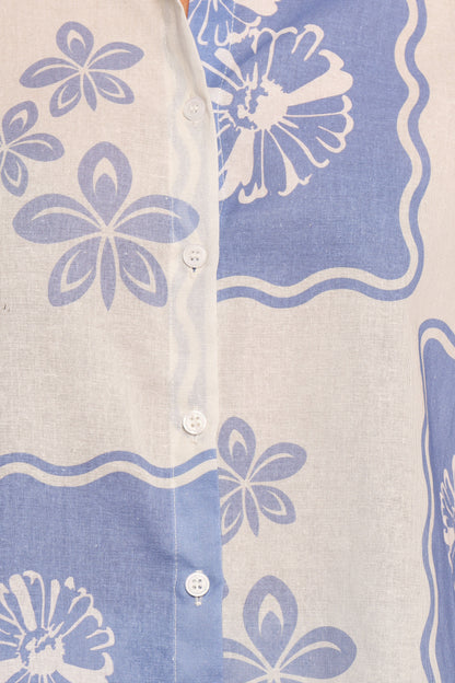 Shellie Short Sleeve Shirt - Blue Dahlia