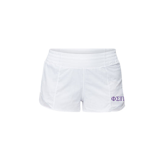 Phi Sigma Pi lululemon Hotty Hot High-Rise Lined Short 2.5" - White