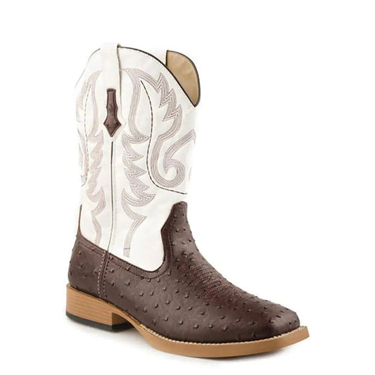 Roper Bump (White/Brown)- Mens Cowboy Boots - Hatcountry