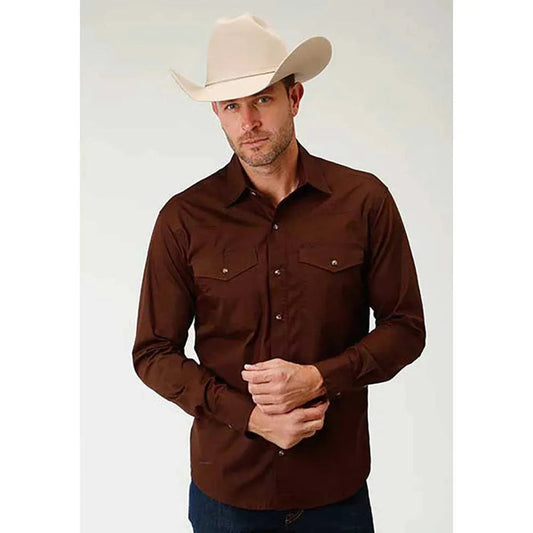 Roper Solid Poplin Snap - Mens Western Shirt - Hatcountry