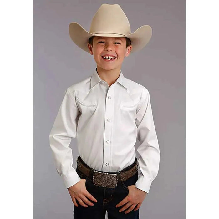 Stetson Pinpoint Oxford (White) - Boy's Western Shirt - Hatcountry