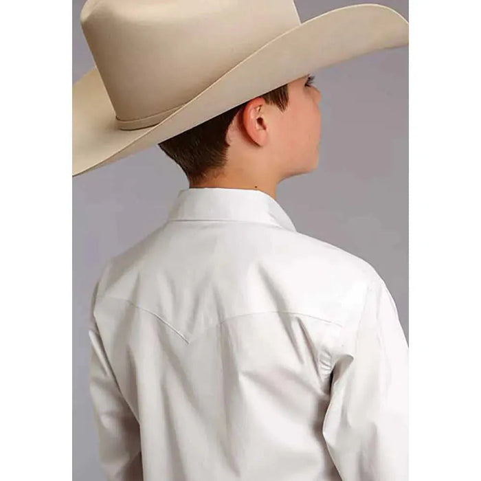Stetson Pinpoint Oxford (White) - Boy's Western Shirt - Hatcountry