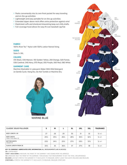 Theta Phi Alpha Classic Solid Pullover Windbreaker - Lined