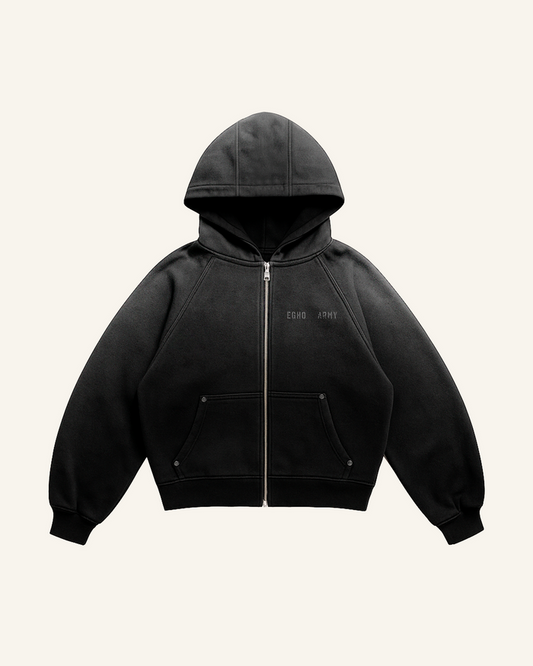 UNF HEAVY ZIP HOODIE - BLACK