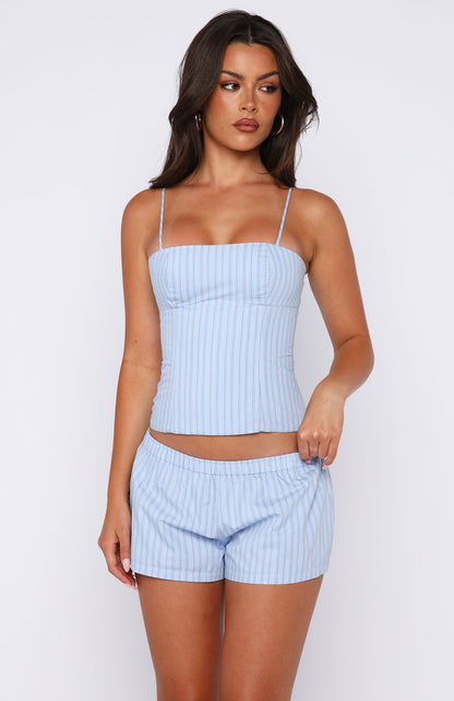 Born To Glow Bustier Blue Stripe