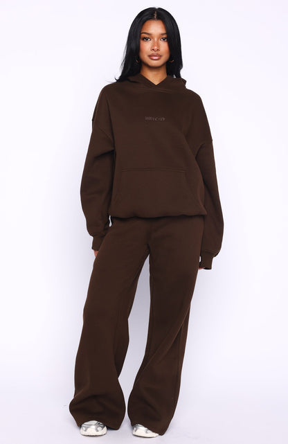 Come A Long Way Oversized Hoodie Chocolate