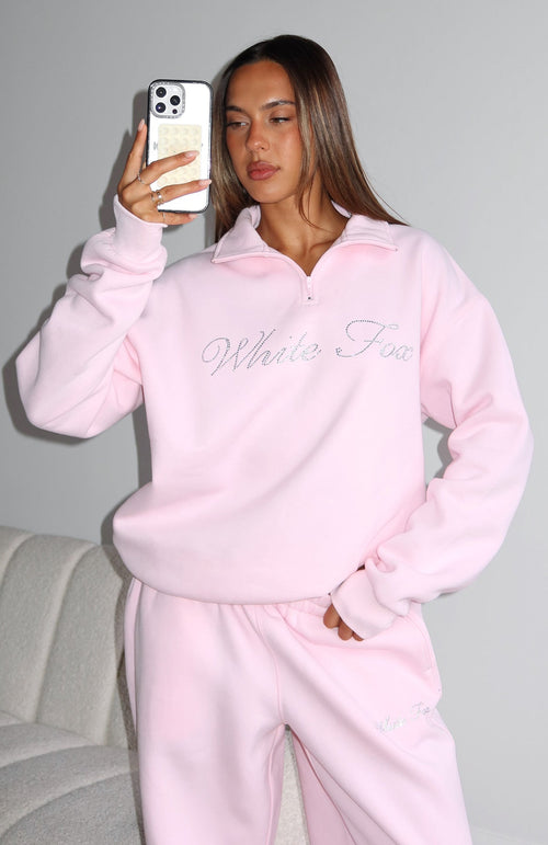 Make It Or Break It Quarter Zip Sweater Pink