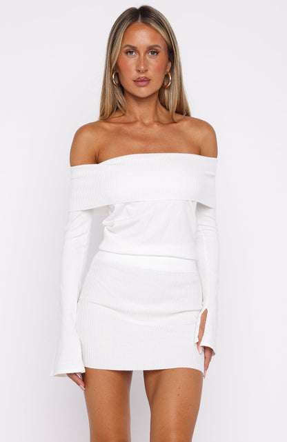 Parental Guidance Knit Mini Dress White