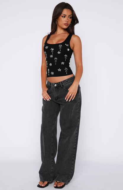 Sinful Embrace Rib Tank Black